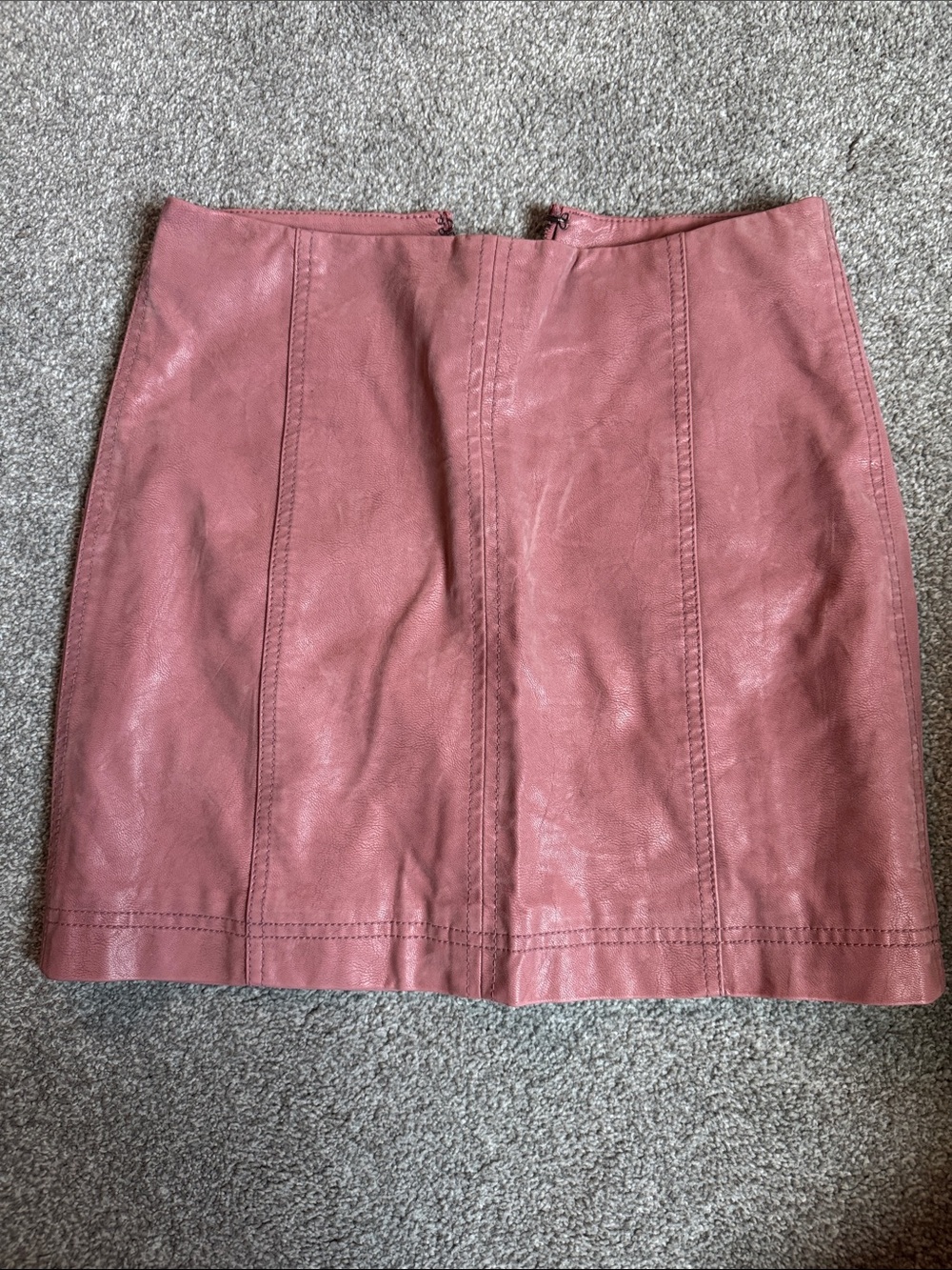 Free People Faux Leather Pink Mini Skirt